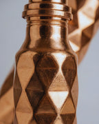 Antep İşi Elmas Kesim Desenli Bakır Matara (700 ml) - Prizma Model