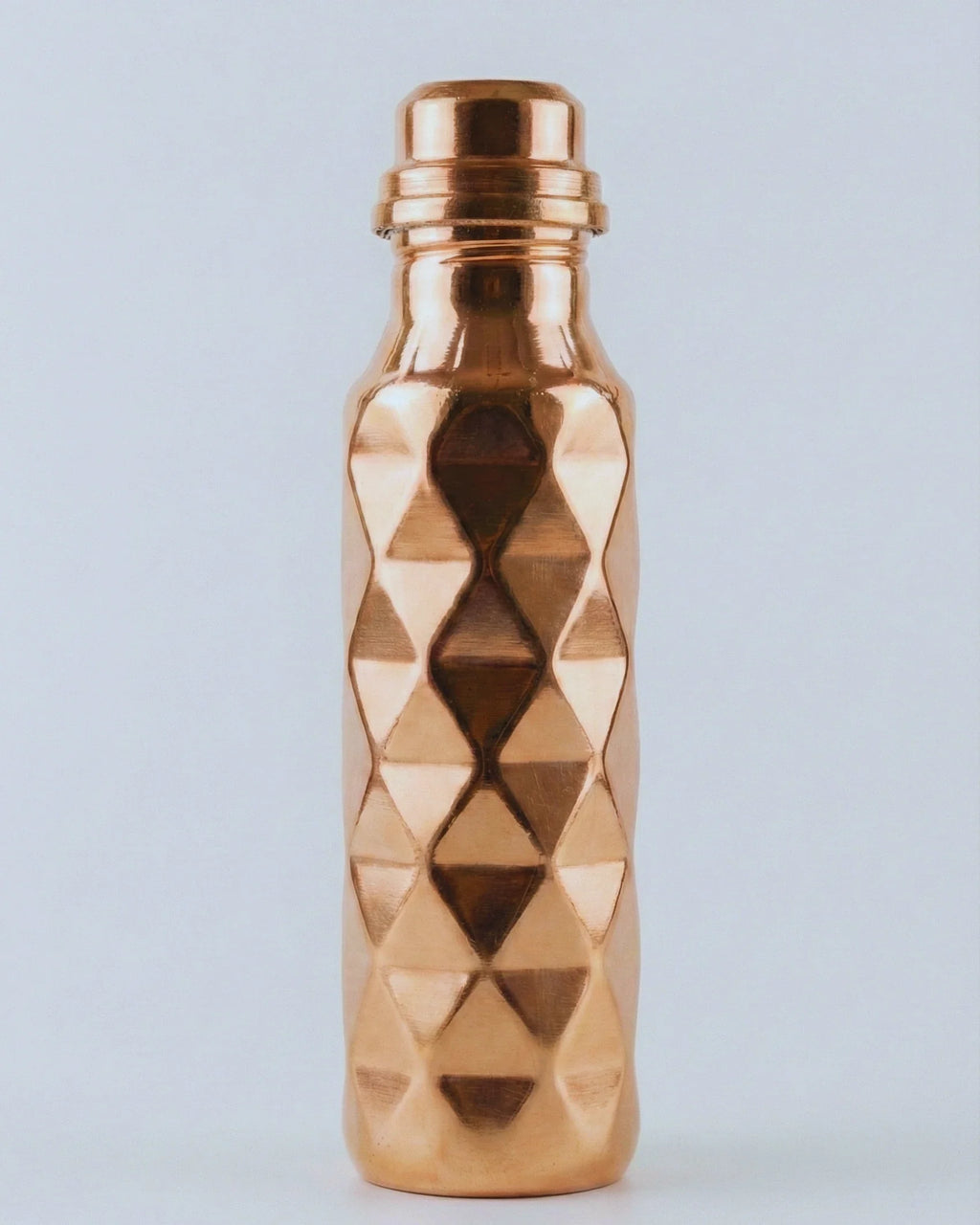 Antep İşi Elmas Kesim Desenli Bakır Matara (700 ml) - Prizma Model