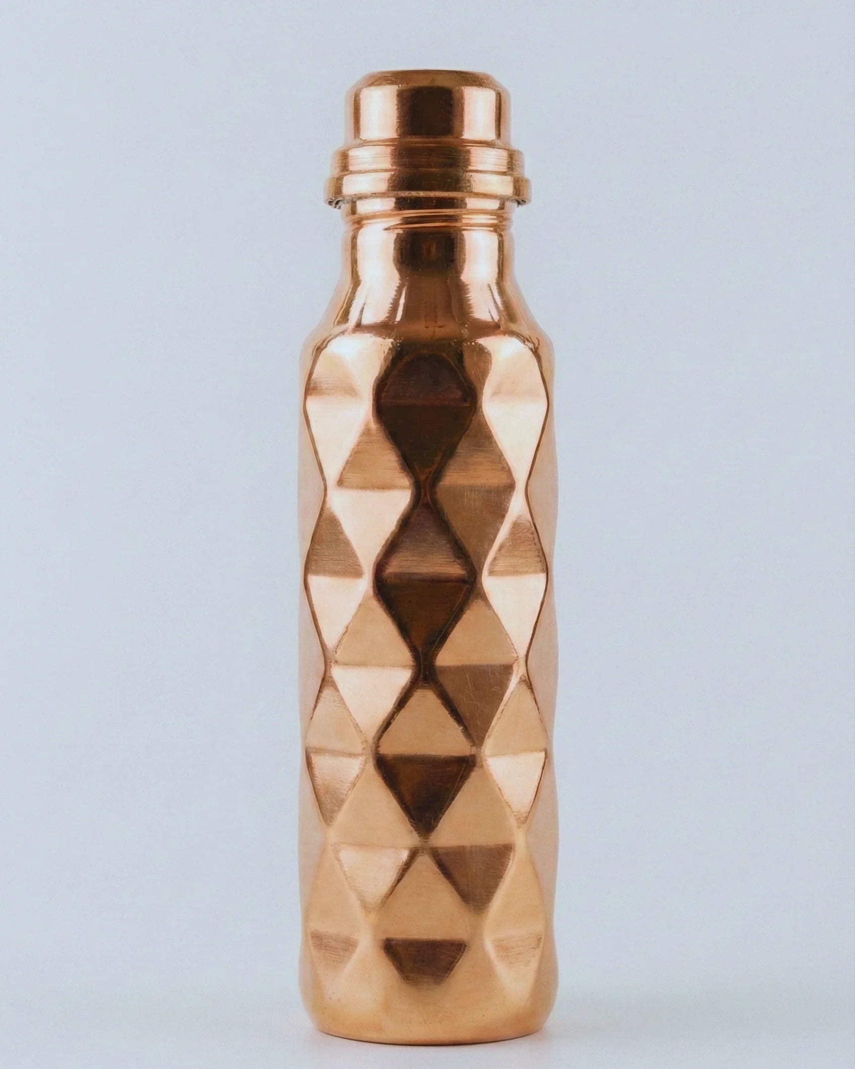 Antep İşi Elmas Kesim Desenli Bakır Matara (700 ml) - Prizma Model