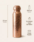 Dövme Desenli Kızıl Bakır Matara 600 ml, Kalaylı ve Kalaysız Seçenekli - Bilgi İnfografiği - Gaziantep Bakırcılık