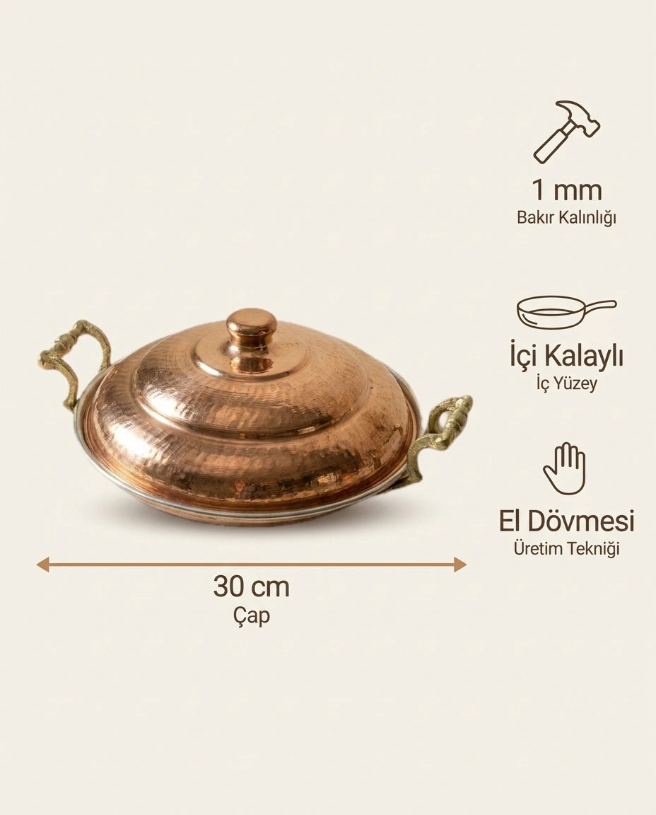 Dövme Kızıl 30 cm Bakır Sac Tava - Bilgi İnfografiği - Gaziantep Bakırcılık