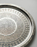 Antep Osmanlı Motifli Gümüş Bakır Tepsi - 35 cm