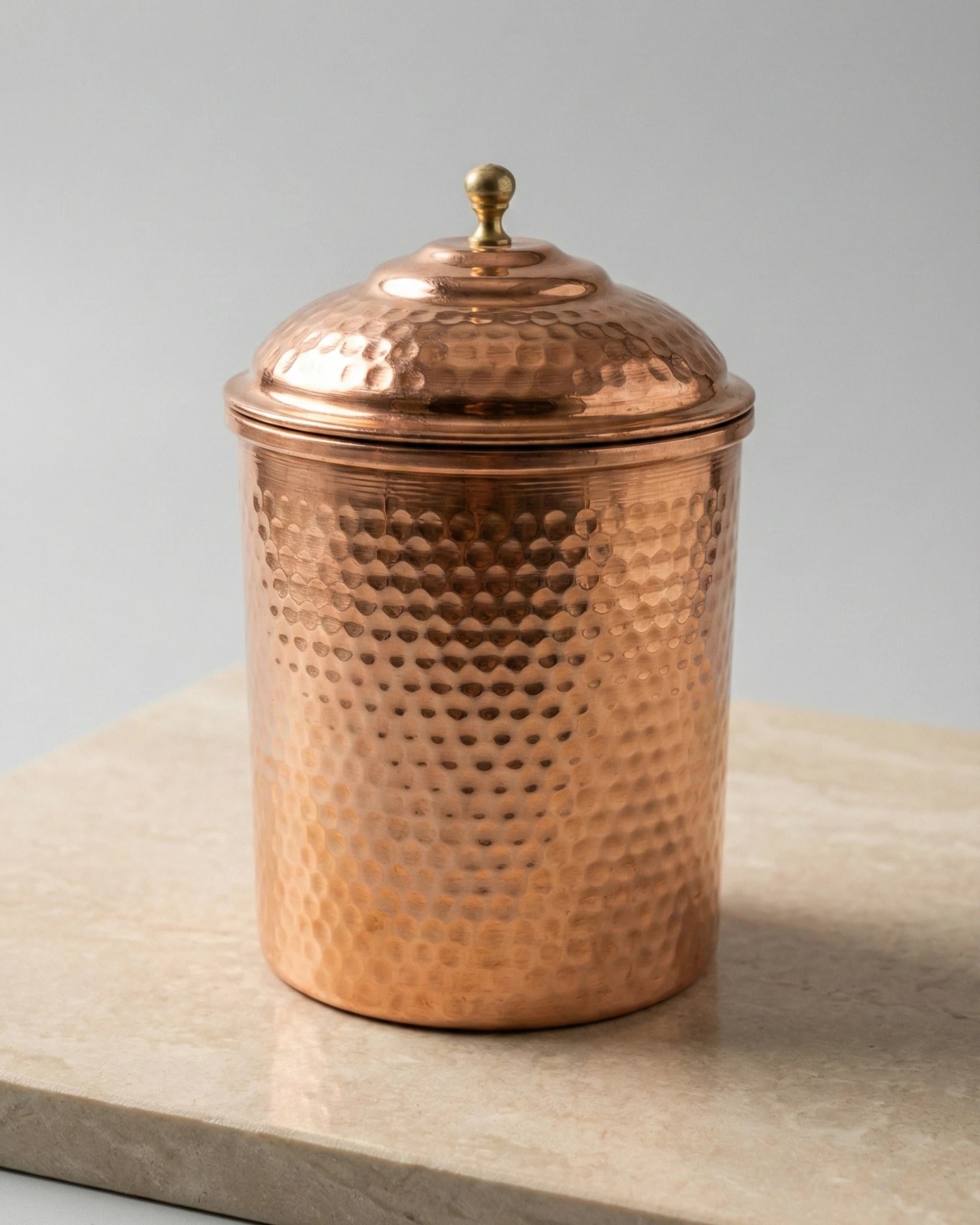 Dövme Desenli Bakır Rengi Bakır Baharat Takımı - 12-14-16 cm