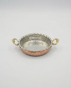 Antep İşi El Dövmesi Dilimli Bakır Mini Sahan (Tereyağlık) - 8 cm