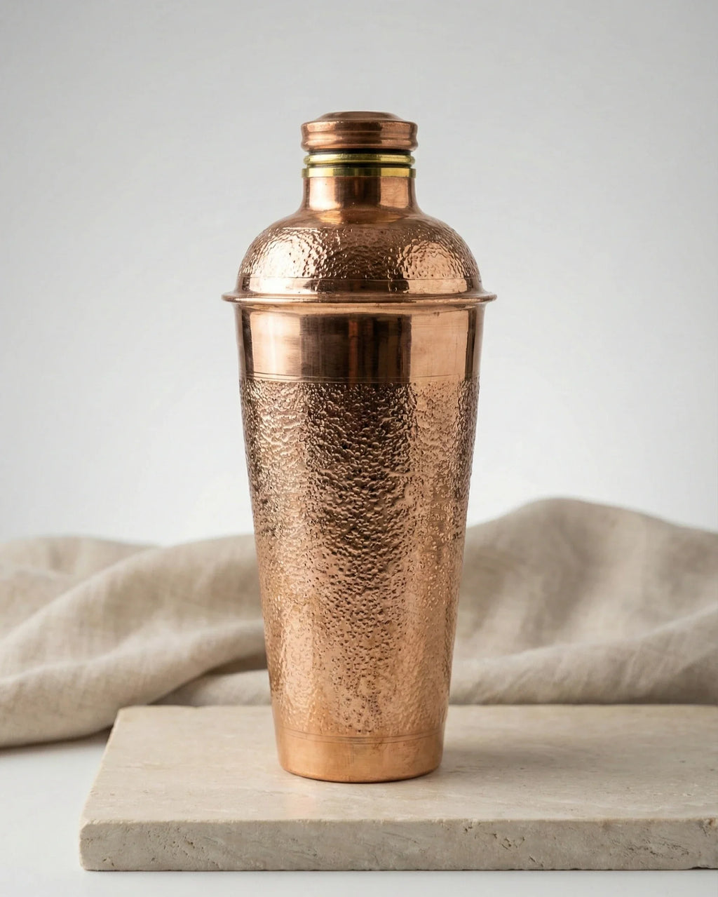 Antep İşi Parlak Bakır Konik Matara (900 ml)