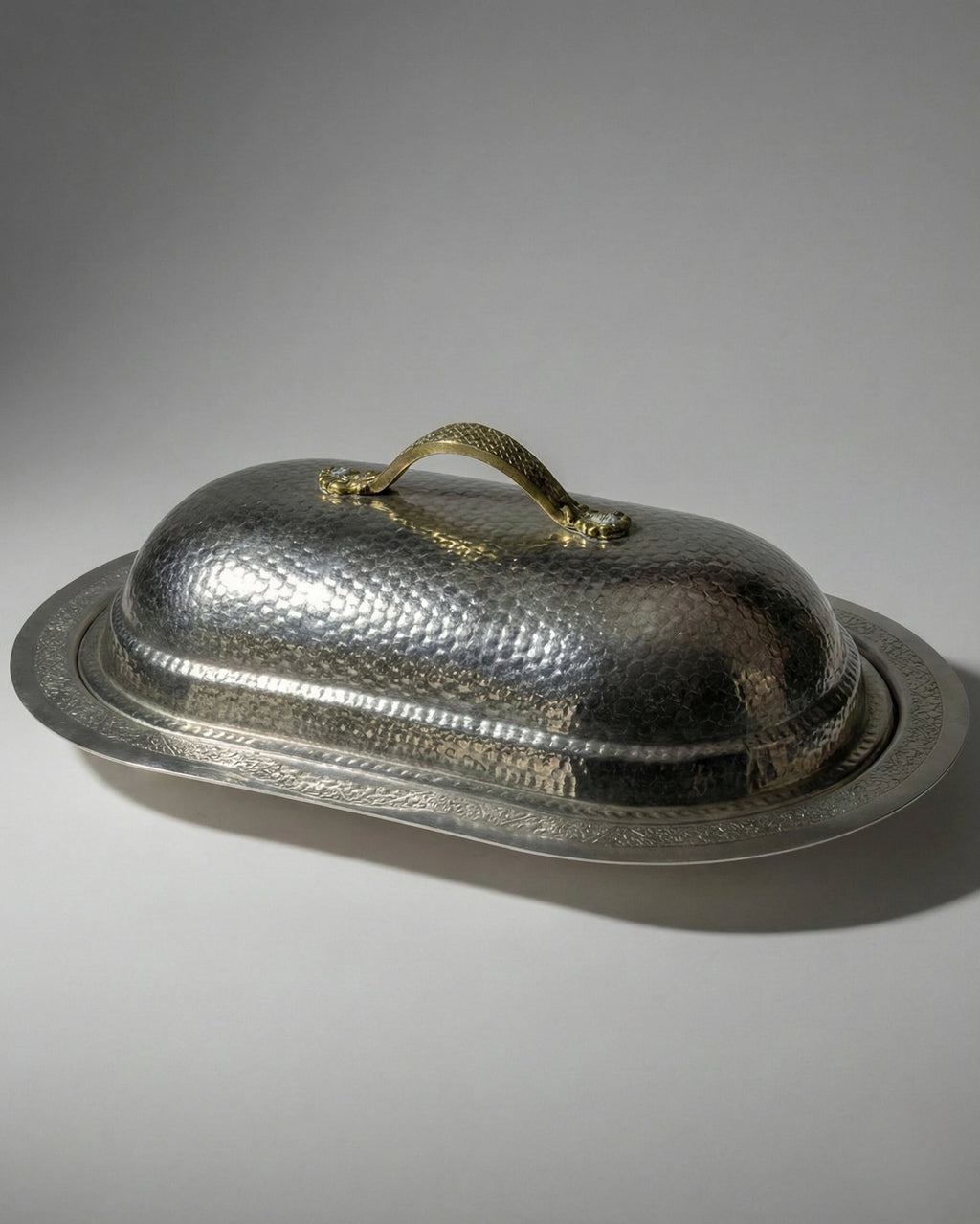 80 cm Pirinç Detaylı İşlemeli Krom Kapaklı Mangallık Full Set