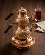 Reşolu bakır çaydanlık yan görünüm - Gaziantep Bakırcılık
