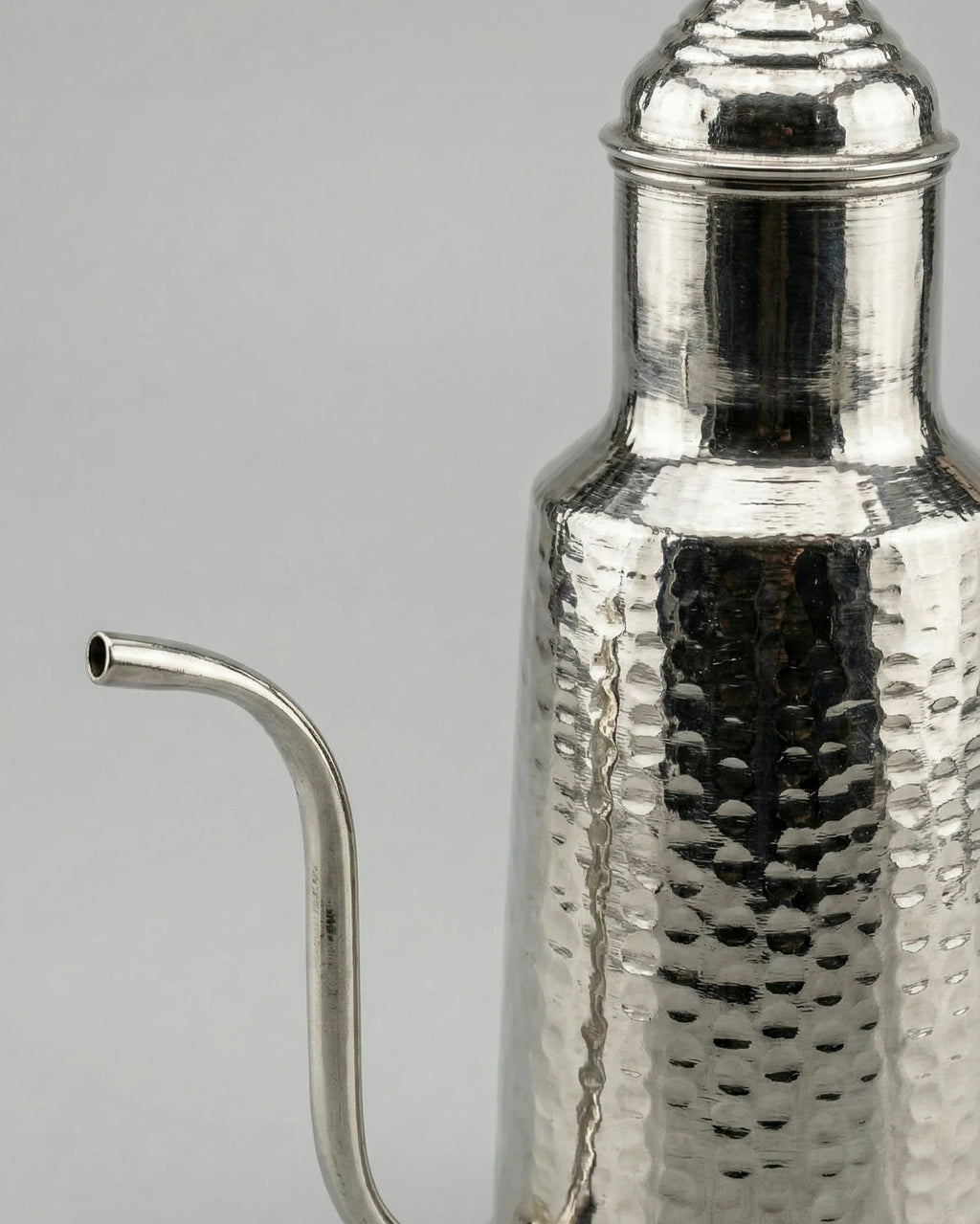 Antep Dövme Uzun Emzikli Gümüş 500 ml Bakır Yağdanlık ve Zemzemlik